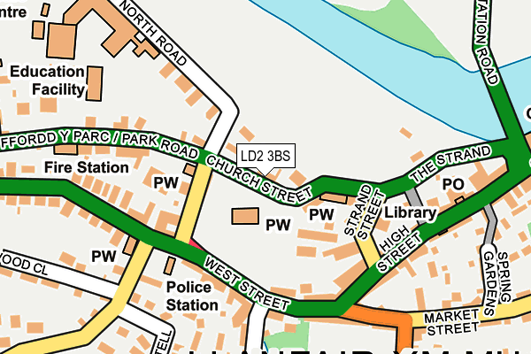 LD2 3BS map - OS OpenMap – Local (Ordnance Survey)