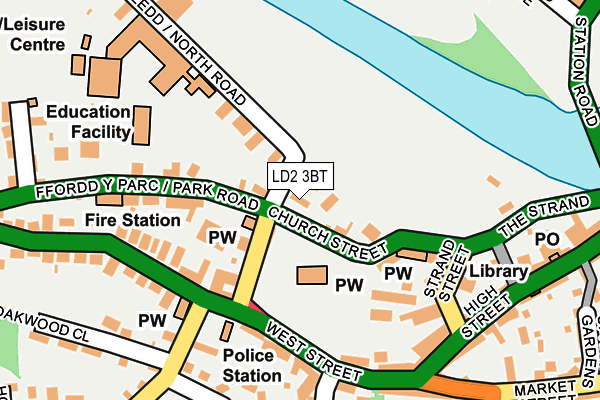 LD2 3BT map - OS OpenMap – Local (Ordnance Survey)