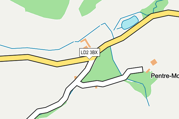 LD2 3BX map - OS OpenMap – Local (Ordnance Survey)