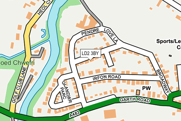 LD2 3BY map - OS OpenMap – Local (Ordnance Survey)