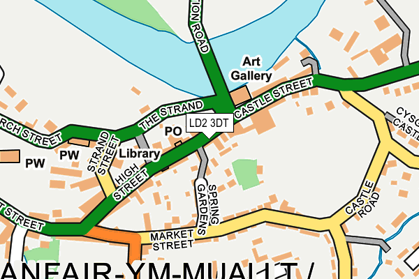 LD2 3DT map - OS OpenMap – Local (Ordnance Survey)