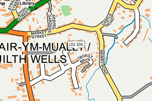 LD2 3DX map - OS OpenMap – Local (Ordnance Survey)