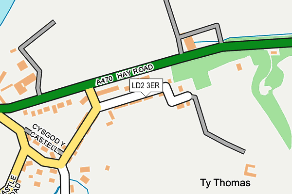 LD2 3ER map - OS OpenMap – Local (Ordnance Survey)