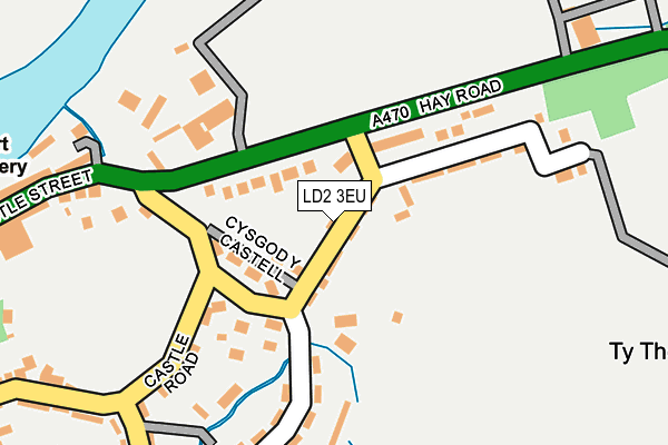 LD2 3EU map - OS OpenMap – Local (Ordnance Survey)