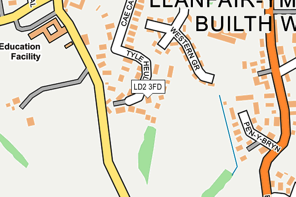 LD2 3FD map - OS OpenMap – Local (Ordnance Survey)