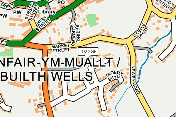 LD2 3GF map - OS OpenMap – Local (Ordnance Survey)