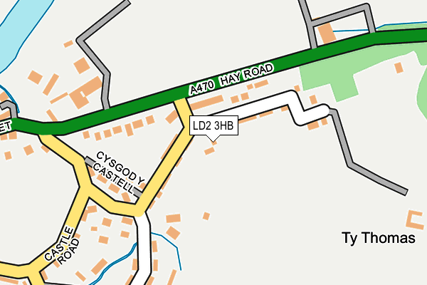 LD2 3HB map - OS OpenMap – Local (Ordnance Survey)