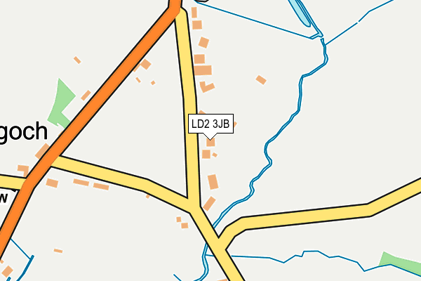 LD2 3JB map - OS OpenMap – Local (Ordnance Survey)