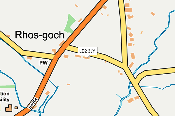 LD2 3JY map - OS OpenMap – Local (Ordnance Survey)