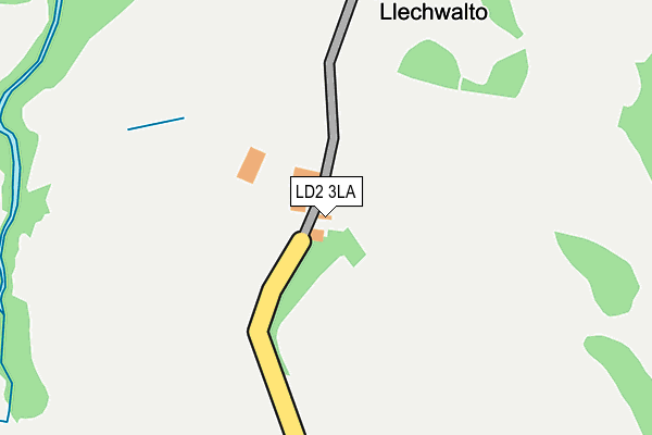 LD2 3LA map - OS OpenMap – Local (Ordnance Survey)