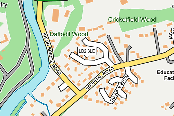 LD2 3LE map - OS OpenMap – Local (Ordnance Survey)