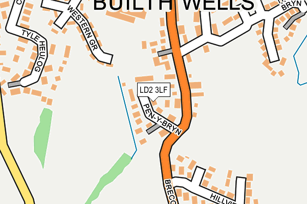 LD2 3LF map - OS OpenMap – Local (Ordnance Survey)