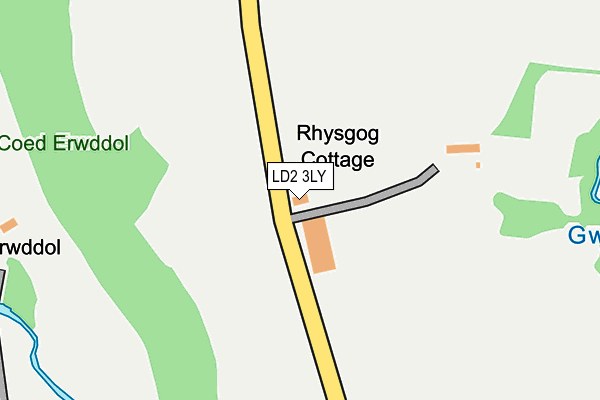 LD2 3LY map - OS OpenMap – Local (Ordnance Survey)