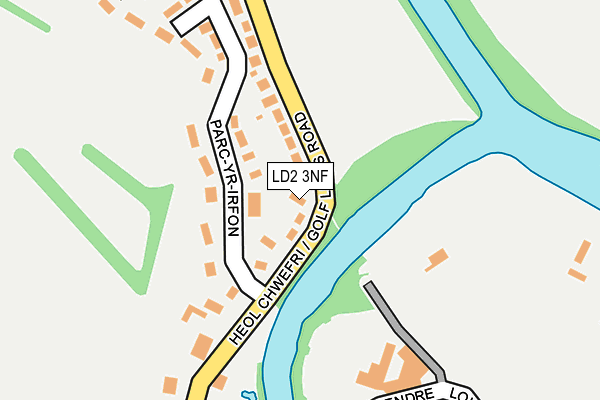 LD2 3NF map - OS OpenMap – Local (Ordnance Survey)