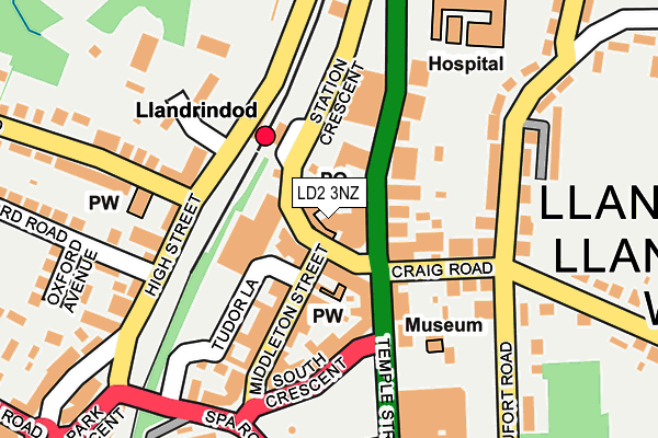 LD2 3NZ map - OS OpenMap – Local (Ordnance Survey)