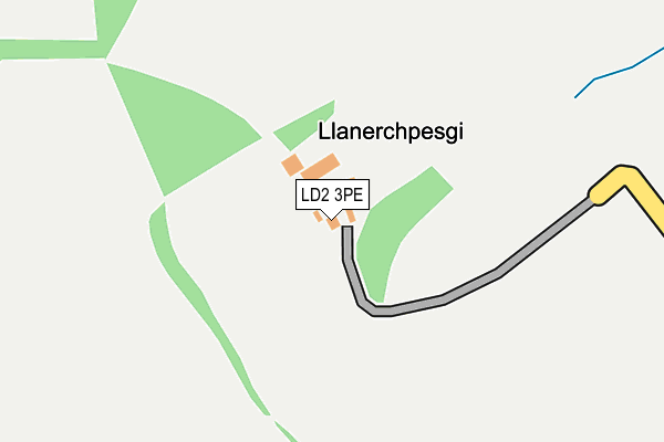 LD2 3PE map - OS OpenMap – Local (Ordnance Survey)