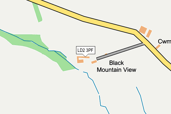 LD2 3PF map - OS OpenMap – Local (Ordnance Survey)