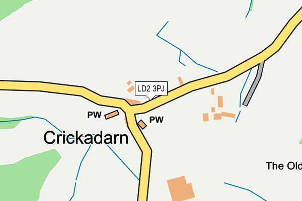 LD2 3PJ map - OS OpenMap – Local (Ordnance Survey)