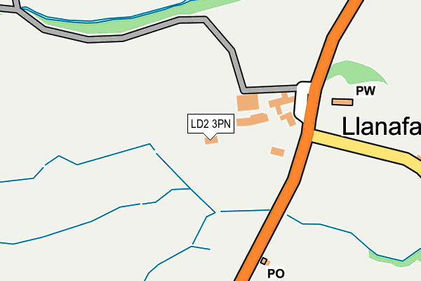 LD2 3PN map - OS OpenMap – Local (Ordnance Survey)