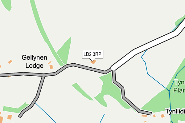 LD2 3RP map - OS OpenMap – Local (Ordnance Survey)