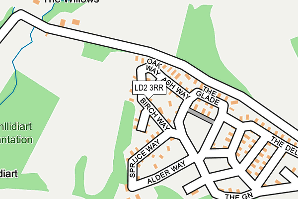 LD2 3RR map - OS OpenMap – Local (Ordnance Survey)