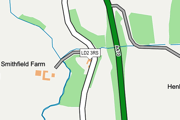 LD2 3RS map - OS OpenMap – Local (Ordnance Survey)