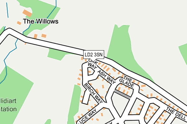 LD2 3SN map - OS OpenMap – Local (Ordnance Survey)