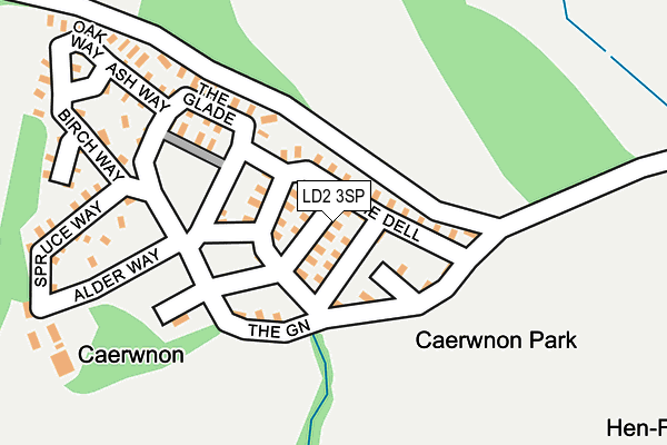 LD2 3SP map - OS OpenMap – Local (Ordnance Survey)