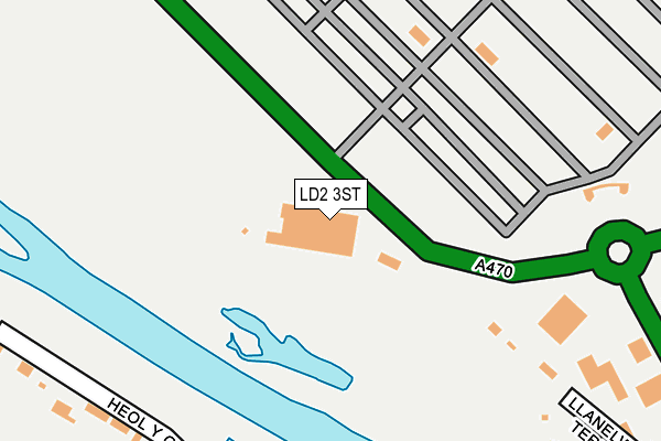 LD2 3ST map - OS OpenMap – Local (Ordnance Survey)
