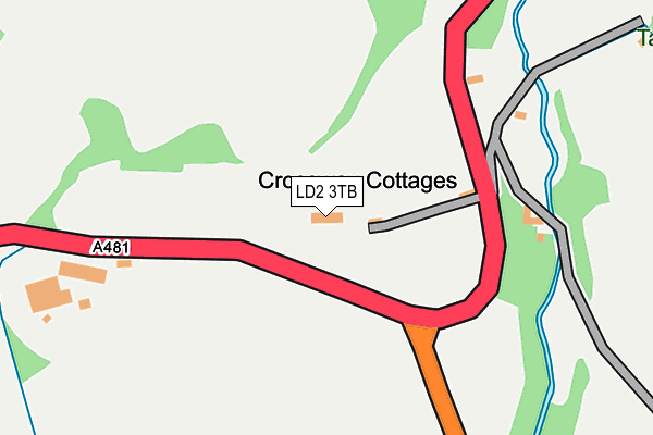 LD2 3TB map - OS OpenMap – Local (Ordnance Survey)