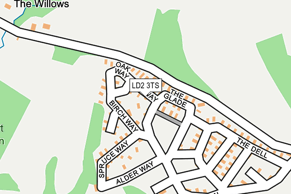 LD2 3TS map - OS OpenMap – Local (Ordnance Survey)