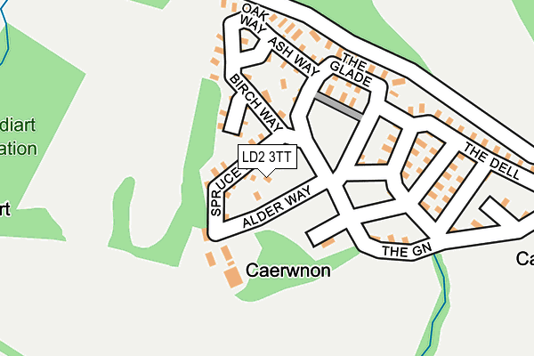 LD2 3TT map - OS OpenMap – Local (Ordnance Survey)