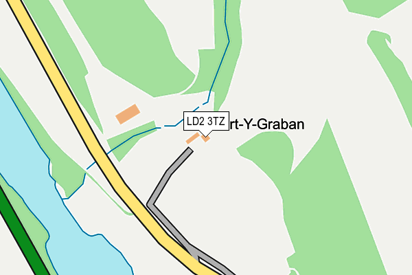 LD2 3TZ map - OS OpenMap – Local (Ordnance Survey)