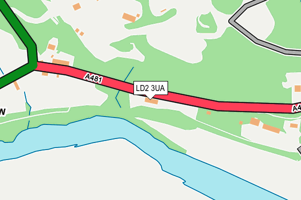 LD2 3UA map - OS OpenMap – Local (Ordnance Survey)