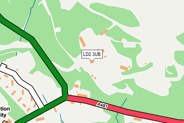 LD2 3UB map - OS OpenMap – Local (Ordnance Survey)