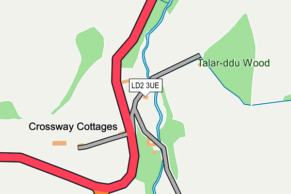 LD2 3UE map - OS OpenMap – Local (Ordnance Survey)