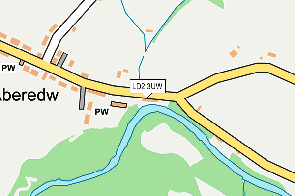 LD2 3UW map - OS OpenMap – Local (Ordnance Survey)