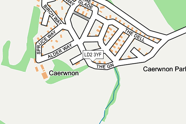 LD2 3YF map - OS OpenMap – Local (Ordnance Survey)