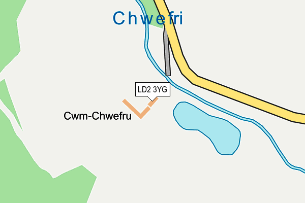 LD2 3YG map - OS OpenMap – Local (Ordnance Survey)
