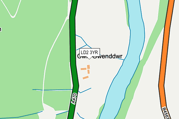 LD2 3YR map - OS OpenMap – Local (Ordnance Survey)