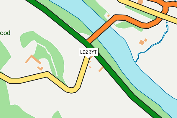 LD2 3YT map - OS OpenMap – Local (Ordnance Survey)