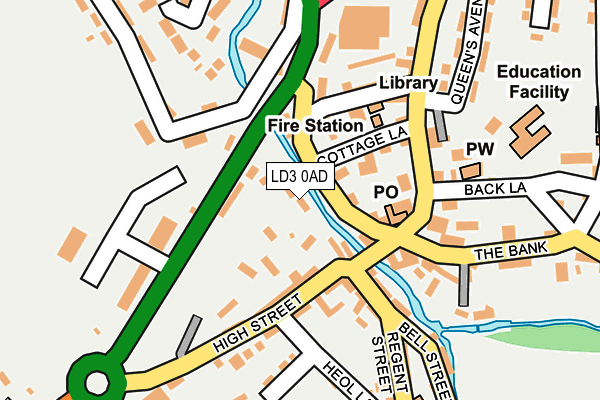 LD3 0AD map - OS OpenMap – Local (Ordnance Survey)