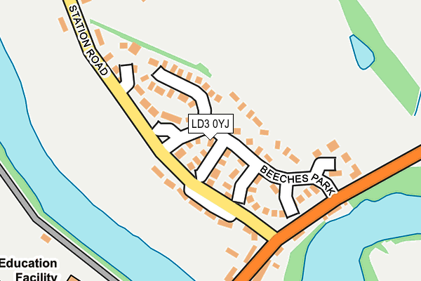 LD3 0YJ map - OS OpenMap – Local (Ordnance Survey)