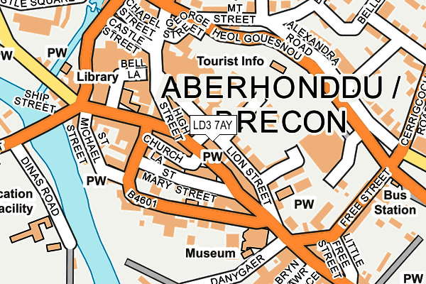 LD3 7AY map - OS OpenMap – Local (Ordnance Survey)