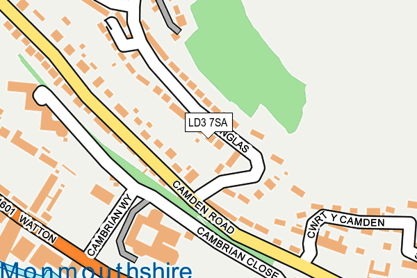 LD3 7SA map - OS OpenMap – Local (Ordnance Survey)
