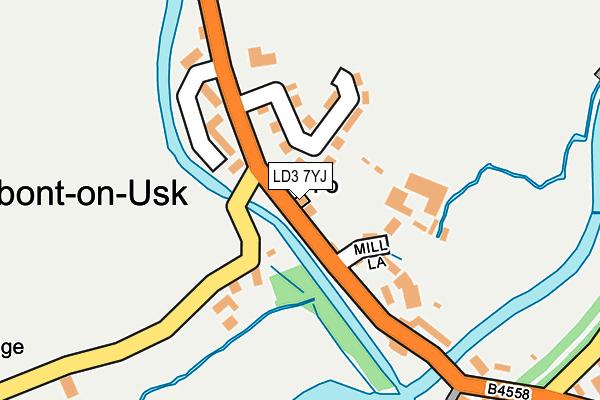 LD3 7YJ map - OS OpenMap – Local (Ordnance Survey)