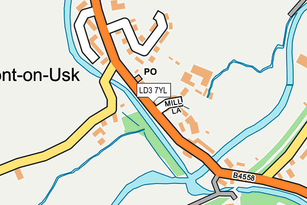 LD3 7YL map - OS OpenMap – Local (Ordnance Survey)