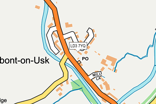 LD3 7YQ map - OS OpenMap – Local (Ordnance Survey)