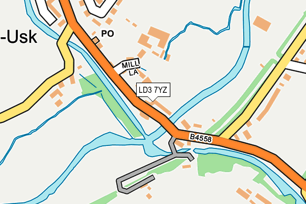 LD3 7YZ map - OS OpenMap – Local (Ordnance Survey)