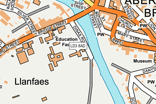 LD3 8AD map - OS OpenMap – Local (Ordnance Survey)